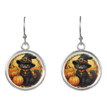 Cute Chat Noir Orange Citrouille Halloween