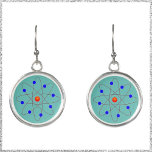 Boucles d'oreilles de l'amateur de science<br><div class="desc">Belles boucles d'oreilles avec une image ATOM sur un arrière - plan de couleur turquoise. Un grand cadeau pour l'amateur de science dans votre vie!</div>