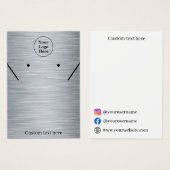 Boucles d'oreilles élégantes en collier d'argent C (Devant & derrière)