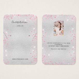 Boucles d'oreilles en argent rose parties scintill