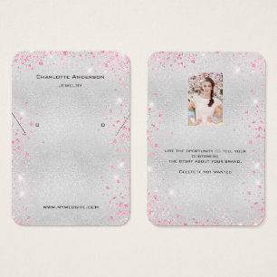 Boucles d'oreilles en argent rose parties scintill