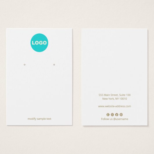 Boucles d'oreilles en blanc uni (Devant & derrière)