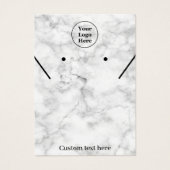 Boucles d'oreilles en collier Marbre blanc Carte d (Devant)