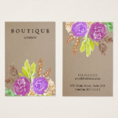 Boucles d'oreilles en Kraft Floral Aquarelle (Devant & derrière)