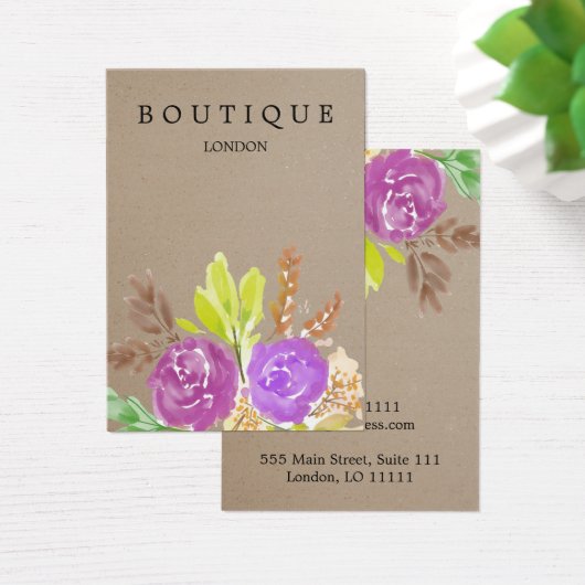 Boucles d'oreilles en Kraft Floral Aquarelle (Bureau)