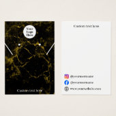 Boucles d'oreilles en marbre noir et or Carte d'af (Devant & derrière)