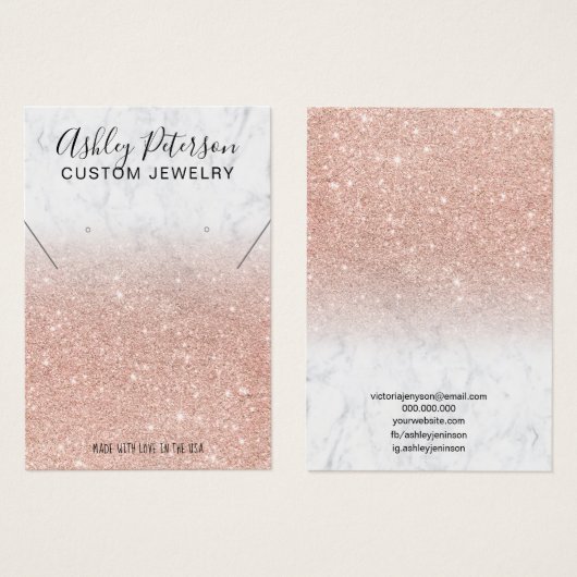 Boucles d'oreilles en or rose en marbre parties sc (Devant & derrière)