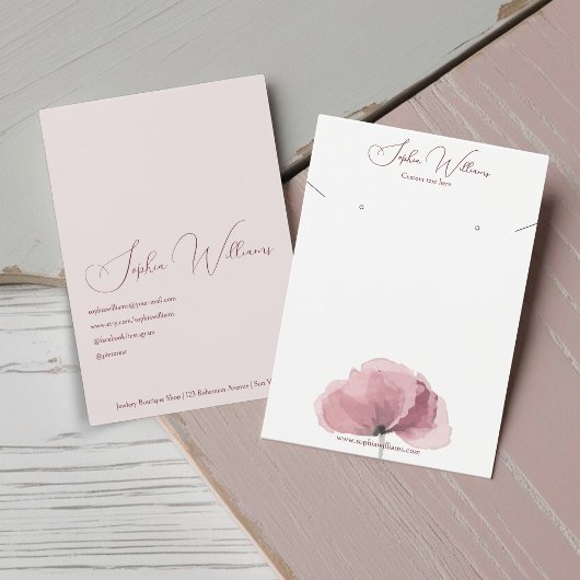 Boucles d'oreilles et collier de coquelicot Carte 