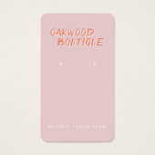 Boucles d'oreilles rose Pastel Bijoux Carte d'affi (Devant)