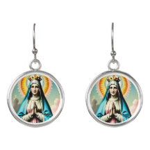Boucles d'oreilles vintages Vierge Marie