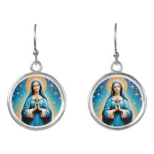 Boucles d'oreilles vintages Vierge Marie