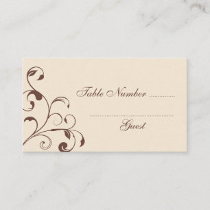 Boucles florales Brown Mariage Table Cartes de pla