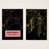 Boucles minimalistes en marbre noir Rose or (Devant & derrière)