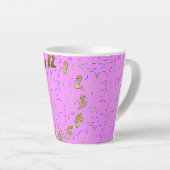 Boucles modernes sur Mug en latte rose magenta (Angle droit)