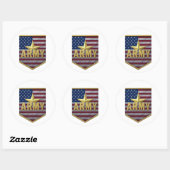Bouclier autocollant du drapeau de l'armée (Feuille)