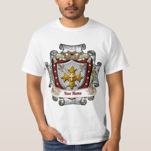 Bouclier de la victoire Nom de famille t-shirt (Devant)