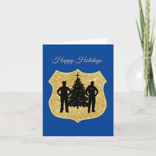 Bouclier des policiers scintillants & Carte de Noë (Devant)