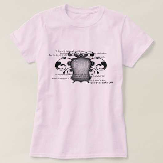 Bouclier du T-shirt des femmes de la foi (armure (Design devant)