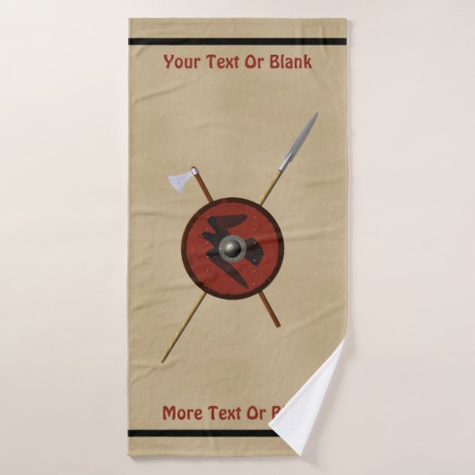 Bouclier Et Armes De Corbeau Viking (Serviette de bain)