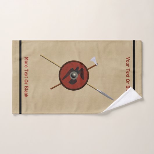 Bouclier Et Armes De Corbeau Viking (Serviette à main)