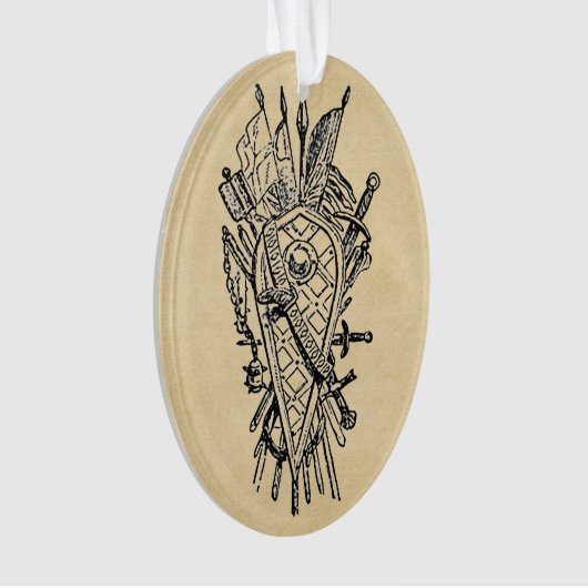 Bouclier et épée clôturant le logo (devant)