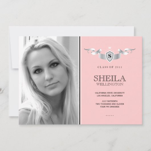 Bouclier photo Faire-part de graduation (Devant)