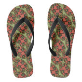 Bouclier tribal égyptien sur des tongs Unisex vert (Semelle)