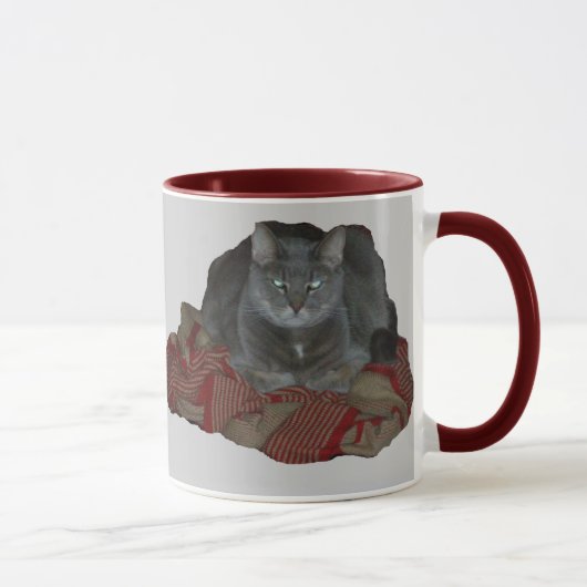 Bouddah Gris Grumé Chat Mug (Droite)