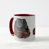 Bouddah Gris Grumé Chat Mug (Devant gauche)