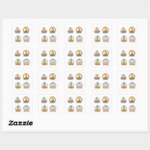 Bouddha avec fleurs colorées 4 Stickers Pack (Feuille)