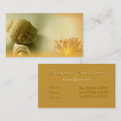 Bouddha avec le carte de visite de Lotus (Devant / Derrière)