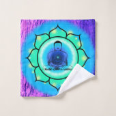 Bouddha bleu néon électrique (Gant de toilette)