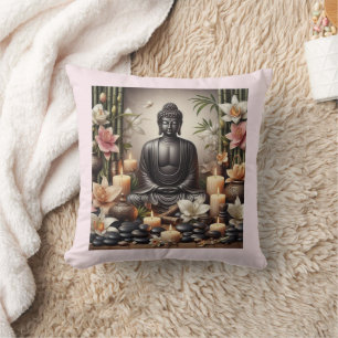 Bouddha dans la prière Oreiller décoratif