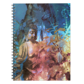 Bouddha d'aquarelle bleu Topaz Carnet photo spiral