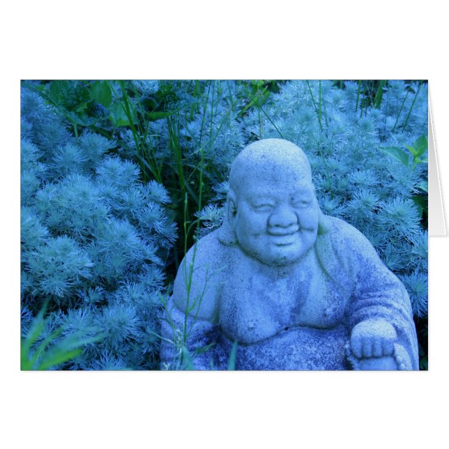 Bouddha de jardin (Carte photo blanc) (Devant horizontal)