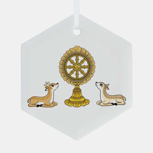 Bouddha Dharma Roue & Deers Ornement (Verso)