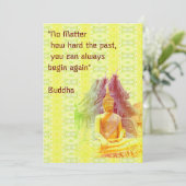 Bouddha en or brillant carte de vacances plat (Debout devant)