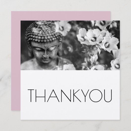 BOUDDHA ET FLEURS MERCI CARTE PLAT (Devant / Derrière)