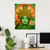 Bouddha Goddess Green Tara beau art Poster (Bureau à domicile)