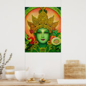 Bouddha Goddess Green Tara beau art Poster (Cuisine)