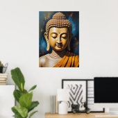 Bouddha Méditorial pacifique | Poster d'art (Bureau à domicile)