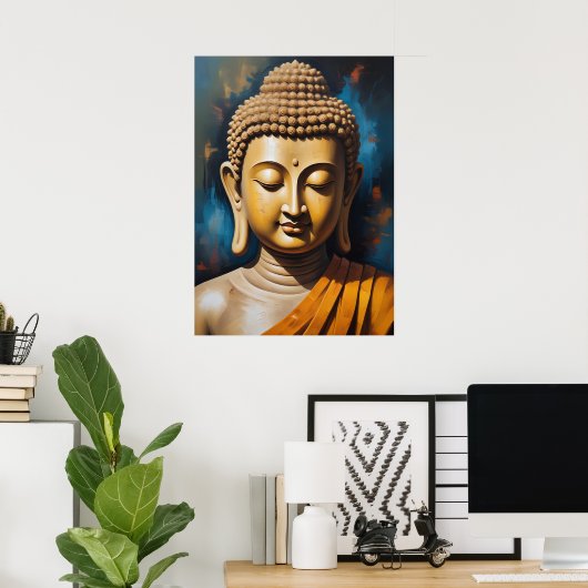 Bouddha Méditorial pacifique | Poster d'art (Bureau à domicile)