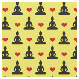 Bouddha & Red Heart Mode Tissu / Bouddhisme Yoga