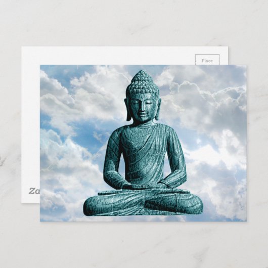 Bouddha seul - Carte postale horizontale (Devant / Derrière)