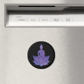 Bouddha sur Lotus Purple Magnet (In Situ (Lave-vaisselle))