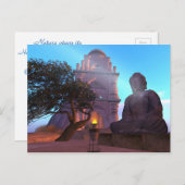 Bouddha Temple Zen Haiku Carte postale (Devant / Derrière)
