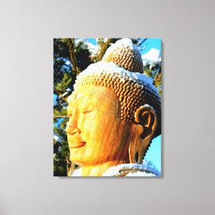 bouddha tête enveloppée toile