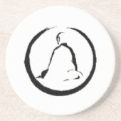 Bouddha zen méditant Dessous de verre de grès (Devant)