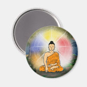 Bouddha's Enlightenment & Dharma Wheel Magnet (Recto/Verso)