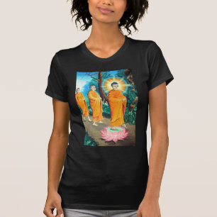 Bouddhistes éclairés en robes oranges